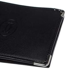 Cartier Black Leather Must De Cartier 6CC Bifold Wallet