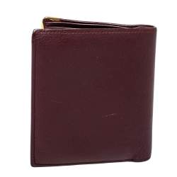 Pre Owned محفظة كارتييه موست دو كارتييه متعددة الفتحات جلد أحمر داكن