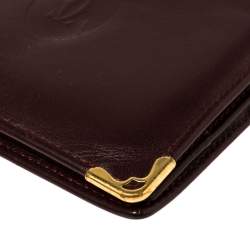 مملوكة مسبقًا Cartier Maroon Leather Must De Cartier Bifold Wallet