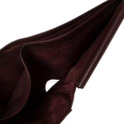 مملوكة مسبقًا Cartier Maroon Leather Must De Cartier Bifold Wallet