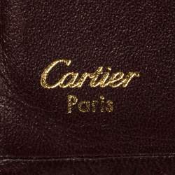 مملوكة مسبقًا Cartier Maroon Leather Must De Cartier Bifold Wallet