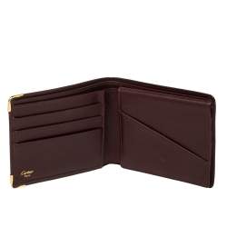مملوكة مسبقًا Cartier Maroon Leather Must De Cartier Bifold Wallet
