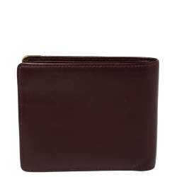 مملوكة مسبقًا Cartier Maroon Leather Must De Cartier Bifold Wallet