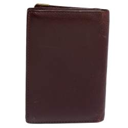 مملوكة مسبقًا حافظة بطاقات كارتييه ماست دو كارتييه جلد عنابي