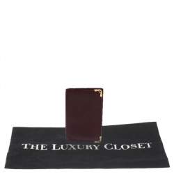 مملوكة مسبقًا حافظة بطاقات كارتييه ماست دو كارتييه جلد عنابي