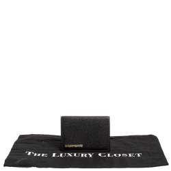 Cartier Black Leather Santos Business Card Holder
