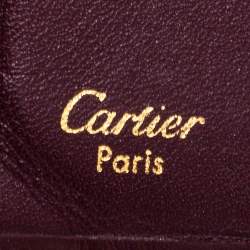 Pre Owned محفظة كارتييه طية مزدوجة ماست دو كارتييه 6 سي سي جلد بني محمر