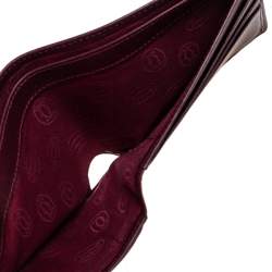 Pre Owned محفظة كارتييه طية مزدوجة ماست دو كارتييه 6 سي سي جلد بني محمر