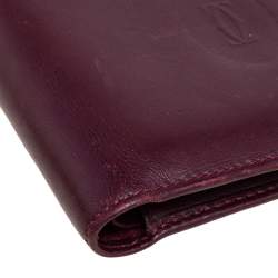 Pre Owned محفظة كارتييه طية مزدوجة ماست دو كارتييه 6 سي سي جلد بني محمر