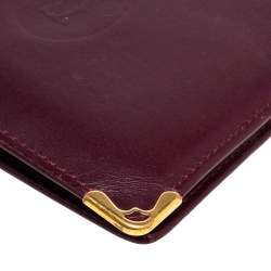 Pre Owned محفظة كارتييه طية مزدوجة ماست دو كارتييه 6 سي سي جلد بني محمر