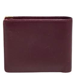 Pre Owned محفظة كارتييه طية مزدوجة ماست دو كارتييه 6 سي سي جلد بني محمر