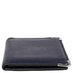 Pre Owned Cartier Navy Blue Leather Must De Cartier Card Holder