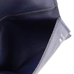 Pre Owned Cartier Navy Blue Leather Must De Cartier Card Holder