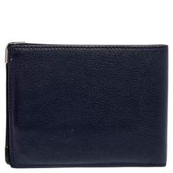 Pre Owned محفظة كارتييه موست دو كارتييه 6سي سي جلد أزرق ثنائية الطية