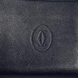 Pre Owned محفظة كارتييه موست دو كارتييه 6سي سي جلد أزرق ثنائية الطية