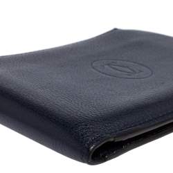 Pre Owned محفظة كارتييه موست دو كارتييه 6سي سي جلد أزرق ثنائية الطية