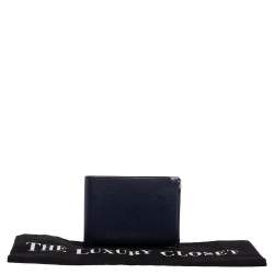 Pre Owned محفظة كارتييه موست دو كارتييه 6سي سي جلد أزرق ثنائية الطية