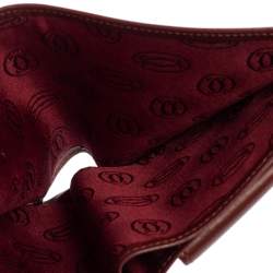 Pre Owned Cartier Maroon Leather Must De Cartier Bifold Wallet