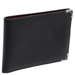 Pre Owned محفظة كارتييه ماست دو كارتييه جلد أسود ثنائية الطي