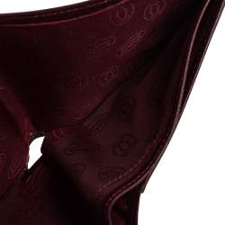 مملوكة مسبقًا Cartier Burgundy Leather Must De Cartier 6CC Bifold Wallet