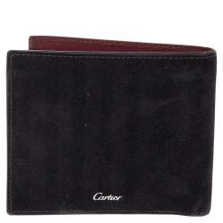 Pre Owned محفظة كارتييه طيه مزدوجه ليس مصت 6 سي سي سويدي أسود