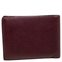 Pre Owned محفظة كارتييه مست دو كارتييه طيه مزدوجة جلد عنابي