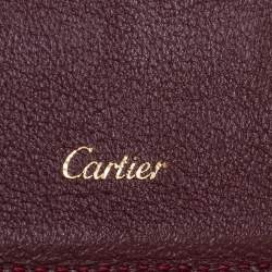 Pre Owned محفظة كارتييه مست دو كارتييه طيه مزدوجة جلد عنابي