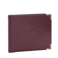 Pre Owned محفظة كارتييه ماست دو كارتييه جلد أسود ثنائية الطي