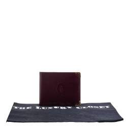 Pre Owned محفظة كارتييه ماست دو كارتييه جلد أسود ثنائية الطي