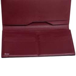 Pre Owned محفظة كونتيننتال كارتييه لويز كارتييه جلد أسود ثنائية الطي