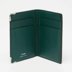 مملوكة مسبقًا حافظة بطاقات كارتييه ماست دو كارتييه جلد أخضر