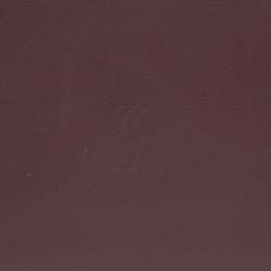 Pre Owned محفظة كارتييه موست دو كارتييه 6 سي سي جلد أحمر داكن ثنائية الطية