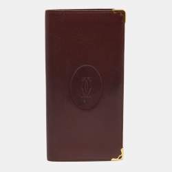 مملوكة مسبقًا Cartier Burgundy Leather Must de Cartier Checkbook Wallet
