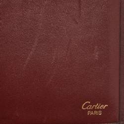 مملوكة مسبقًا Cartier Burgundy Leather Must de Cartier Checkbook Wallet