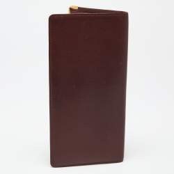 مملوكة مسبقًا Cartier Burgundy Leather Must de Cartier Checkbook Wallet