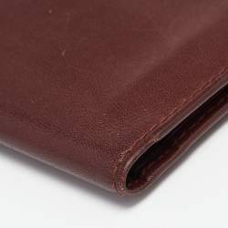مملوكة مسبقًا Cartier Burgundy Leather Must de Cartier Checkbook Wallet