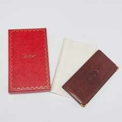 مملوكة مسبقًا Cartier Burgundy Leather Must de Cartier Checkbook Wallet