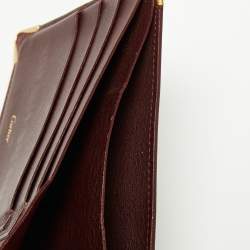 Pre Owned محفظة كارتييه مست دو كارتييه جلد عنابية طية ثنائية