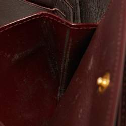 Pre Owned محفظة كارتييه مست دو كارتييه جلد عنابية طية ثنائية