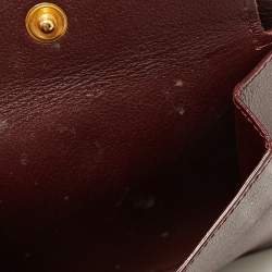 Pre Owned محفظة كارتييه مست دو كارتييه جلد عنابية طية ثنائية