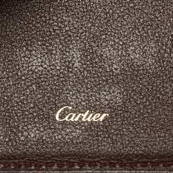 Pre Owned محفظة كارتييه مست دو كارتييه جلد عنابية طية ثنائية