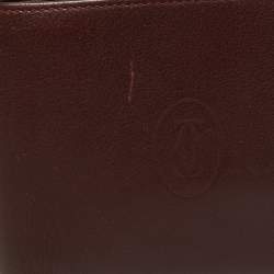 Pre Owned محفظة كارتييه مست دو كارتييه جلد عنابية طية ثنائية