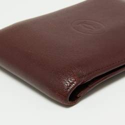 Pre Owned محفظة كارتييه مست دو كارتييه جلد عنابية طية ثنائية