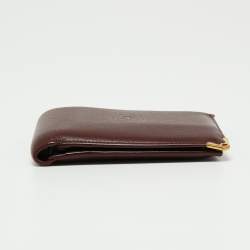 Pre Owned محفظة كارتييه مست دو كارتييه جلد عنابية طية ثنائية