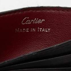 Pre Owned Cartier Black Leather Must de Cartier Card Holder