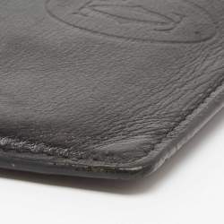 Pre Owned Cartier Black Leather Must de Cartier Card Holder