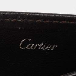 Pre Owned حافظة بطاقات كارتييه هابي بيرثداي جلد بنية داكنةذ