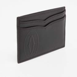 Pre Owned حافظة بطاقات كارتييه هابي بيرثداي جلد بنية داكنةذ