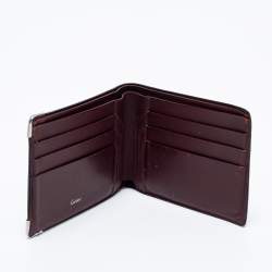 Pre Owned Cartier Black Leather Must de Cartier Bifold Wallet