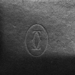 Pre Owned Cartier Black Leather Must de Cartier Bifold Wallet